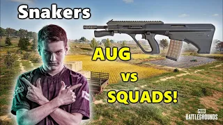 LG Snakers - AUG vs SQUADS! - PUBG