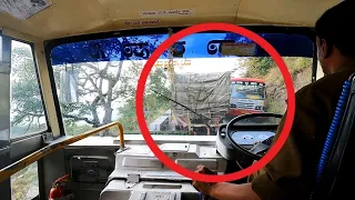 Experienced Dhimbam ghat bus driver patiently wait for struggling truck driver|Hills Driving