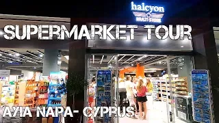 HALCYON Supermarket tour with food prices in Ayia Napa, Cyprus GOPRO 7