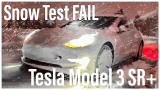 Tesla Model 3 Standard Range Plus | Snow Test Fail | All Season Tire Tesla RWD Winter Driving