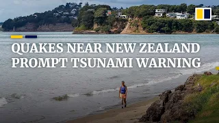 Earthquakes near New Zealand prompt tsunami warning and evacuations lasting several hours