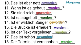 Übungen, worden, geworden, Partizip II, Passiv, have been, have become, devenir, Deutsch lernen, Gra