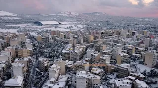 A Glorius sunset from the snowing Athens.