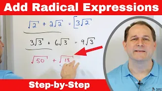 Add & Subtract Radical Expressions (Square Roots)