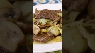 Recept za dinstanu junetina sa pečurkama