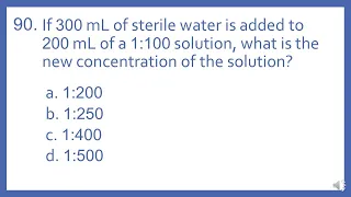 PTCB PTCE Practice Test Question 90 - Ratio Concentration Math Calculation (Pharmacy Tech Test Prep)