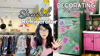 Maximalist Decor / Painting & Stenciling my Refrigerator