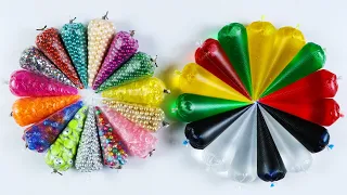 MAKING CRUNCHY SLIME WITH PIPING BAGS ! SATISFYING SLIME ASMR VIDEOS #60