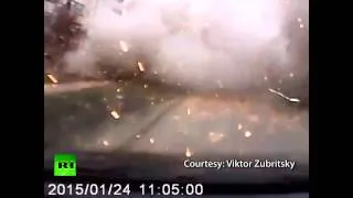 Mariupol DRAMATIC footage: Dashcam records strikes raining down on city