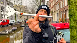 Street fishing in Amsterdam with a PEN ROD! First Fish of 2023 in a Complete Urban Context