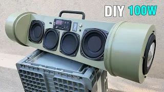 DIY 100W Boombox Bluetooth Speaker from PVC Pipe || Extreme Bass Test Boombox