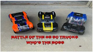 Battle of the 3s sc trucks arrma traxxas and losi