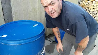 How To Cut & Fit A Tap To A 210ltr Blue Barrel To Collect Rainwater For Our Growing Spaces #shedwars