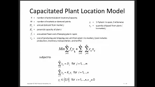 Capacitated facility location - Formulation