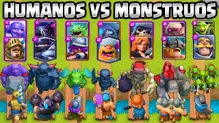 HUMANOS VS MONSTRUOS | CUAL ES  EL MEJOR GRUPO? | RETO CLASH ROYALE | 1vs1 | Clash Royale Olympics