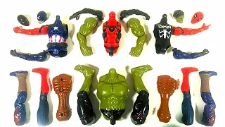 Assemble toys ~ Captain America, Hulk smash, siren head, Spider-Man, Miles Morales Avengers toys