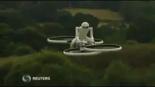 Robot Ride A Hovercycle