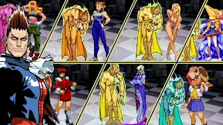 Demitri Midnight Bliss VS All Characters Transformation - Capcom Fighting Evolution