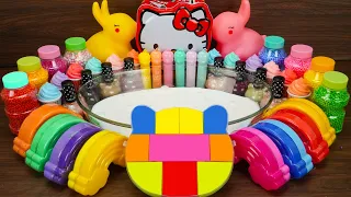 RELAXING WITH HELLO KITTY | Mixing Random Things Into GLOSSY Slime| Satisfying Slime Video #204