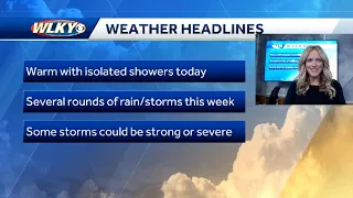 Isolated rain Sunday, more storms this week