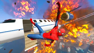 GTA 5 Crazy Plane Crashes | Spiderman Ragdolls Ep.28 (Euphoria Physics)