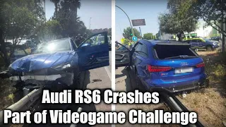 Audi RS6 Crashed! Dangerous Race and Police Chase Part Of Video game Challenge