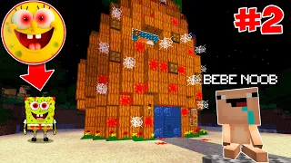 BEBE NOOB VS CASA MALDITA BOB ESPONJA "PARTE 2" 😱 - MINECRAFT TROLL NOOB VS PRO