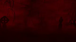 Red Foggy Graveyard Halloween 4K Long Screensaver || Wallpaper || Background Video