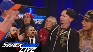 Sheamus and Cesaro reacts to Cena/Nikki/Ellsworth/Carmella Backstage: SmackDown LIVE Feb. 28, 2017