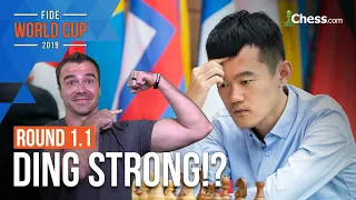 How strong is Ding Liren!? Too Strong!! | 2019 FIDE Chess World Cup Round 1.1