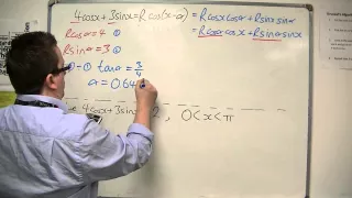 AQA Core 4 4.10 Solve 4cos(x) + 3sin(x) = 2