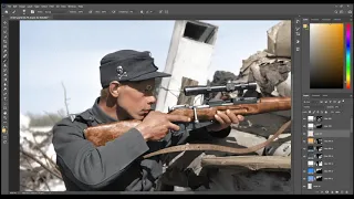 Colorization timelapse of Corporal Ryyppö, 15 April 1942.