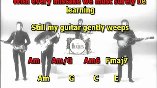 While My Guitar Gently Weeps Beatles drums and piano only  lyrics chords