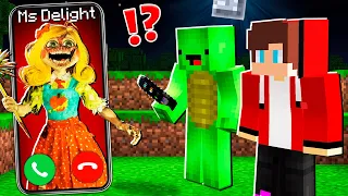 Why Creepy Miss Delight CALLING at NIGHT to JJ and MIKEY ? - in Minecraft Maizen