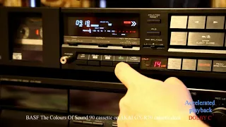 AKAI GX-R70 cassette deck with BASF "The Colours Of Sound" 90