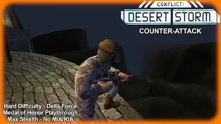 Conflict: Desert Storm - Counter-Attack (Delta Force) - Hard Walkthrough (Max Stealth - No Deaths)