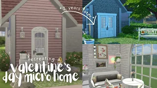 Recreating a Sims 4 House 2 Years later! | Valentines Day Edition ♡‧₊˚ Sims 4 Speed build