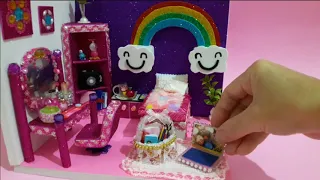 DIY Miniature Dollhouse Room ☆ Rainbow Room Decor