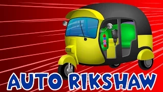 Auto Rickshaw | Tuk Tuk | Cars Cartoon | Construction Vehicles | Cranes | Diggers | Apps for Kids
