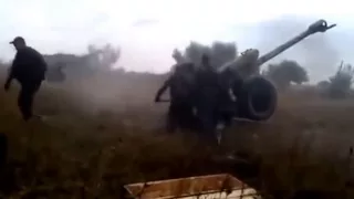 Обстрел российскими боевиками позиций Украинской Армии Никишино 05 11 14