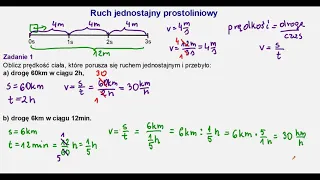 Ruch jednostajny prostoliniowy klasa 7 zadania oblicz prędkość drogę #jakpoliczyc