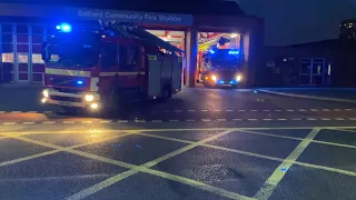 Two Pump Turnout From Salford Community Fire Station! - Greater Manchester Fire And Rescue Service