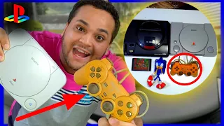 Teste CONTROLE GOLD de PLAYSTATION 1 | Teste da Caçada Gamer na Feira do Rolo