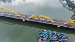 Dragon Bridge & Han River Danang Vietnam Drone Film 4K