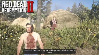 The Gang's Reaction to Arthur Antagonizing Them While Covered in Blood | RDR2