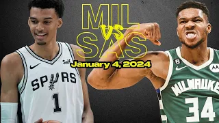 Milwaukee Bucks vs San Antonio Spurs Best Game Highlights - January 4, 2024 | 2023-2024 NBA Season