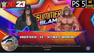 WWE 2K23 - The Undertaker vs Ultimate Warrior w. entrance - PS5Share 4K UHD