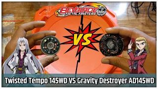 Bey Battle Twisted Tempo 145WD VS Gravity Destroyer AD145WD | Faust vs Julian  Beyblade Metal Master