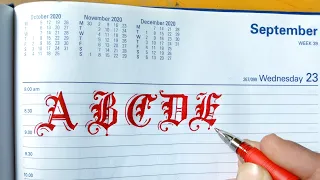 caligrafía gótica de la A a la Z Alfabetos en mayúsculas para principiantes Part 1