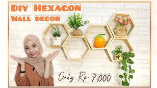 DIY ROOM DECOR #5 | HEXAGON WALL DECOR dari Stik Es cream | Super mudah 💯